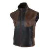 Men's Leather Black Brown Waistcoat Gilet Japanese Mortal Kombat Vest sold by Tru Clothing