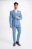 Bond - Men's Sky Blue 2 Piece Double Breasted Suit sold by Tru Clothing