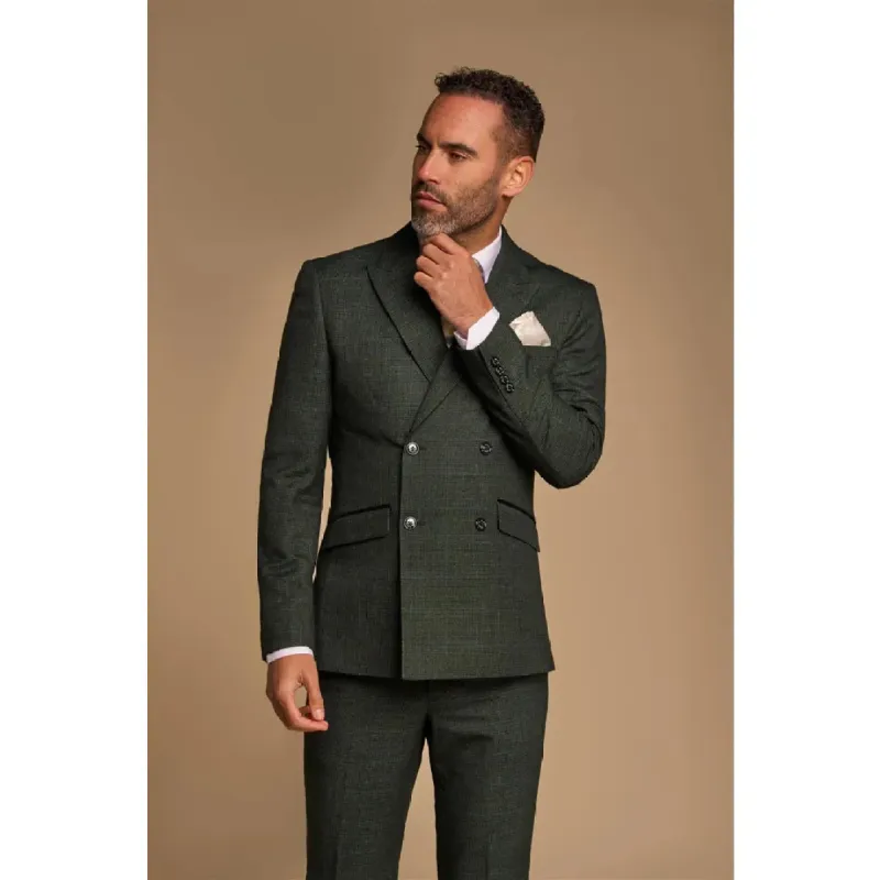 Caridi - Men's 2 Piece Olive Green Double Breasted Suit sold by Tru Clothing