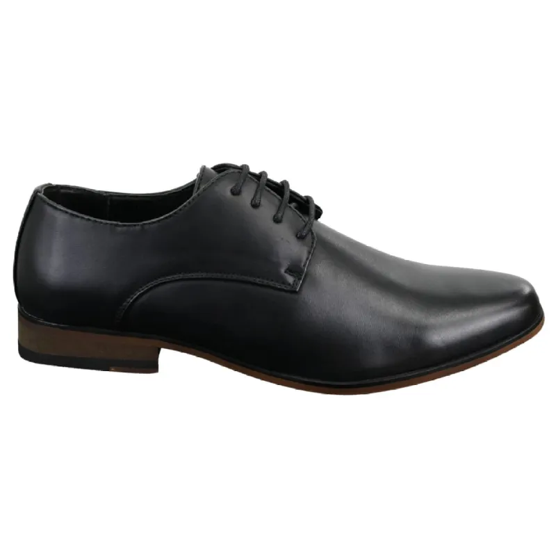 Mens Laced Plain Leather Lined Laced Smart Casual Formal Shoes Black sold by Tru Clothing