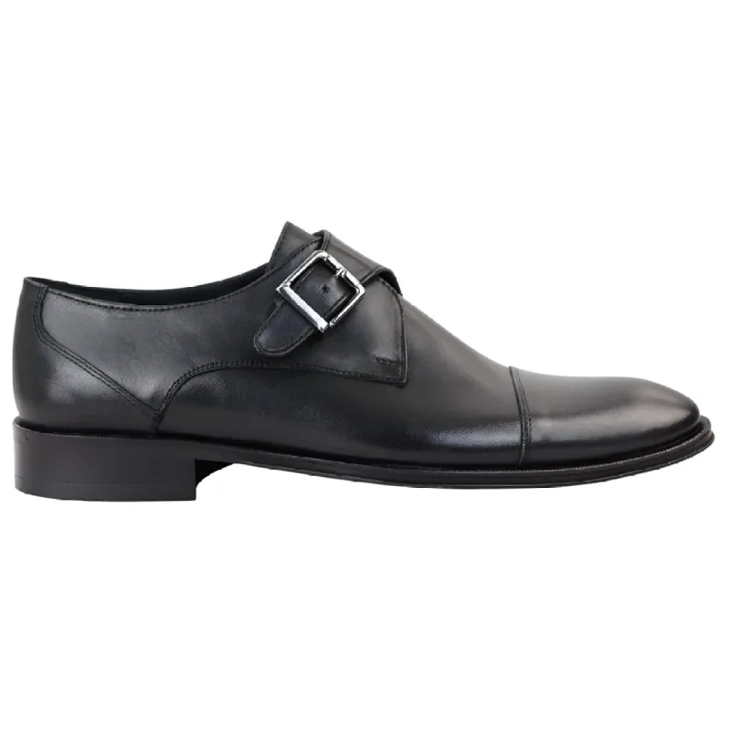 Men's Leather Monk Shoes Side Buckle sold by Tru Clothing