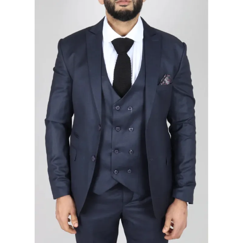 IM1-DB - Men's Navy 3 Piece Suit sold by Tru Clothing