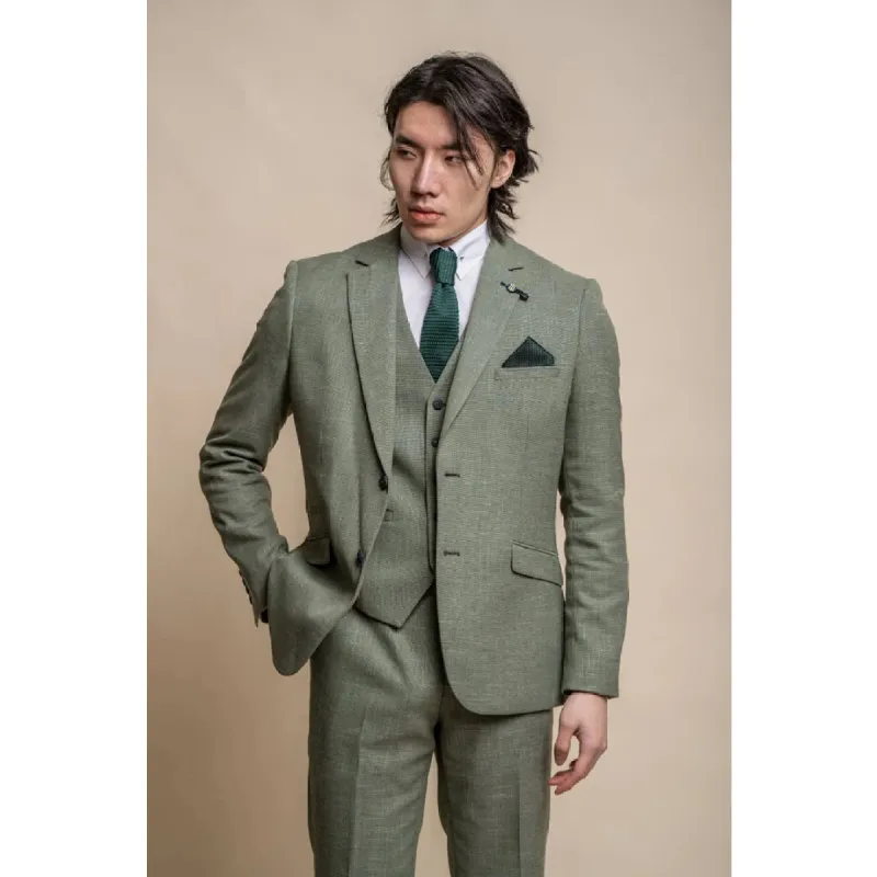 Miami - Men's Sage Green Summer Blazer sold by Tru Clothing