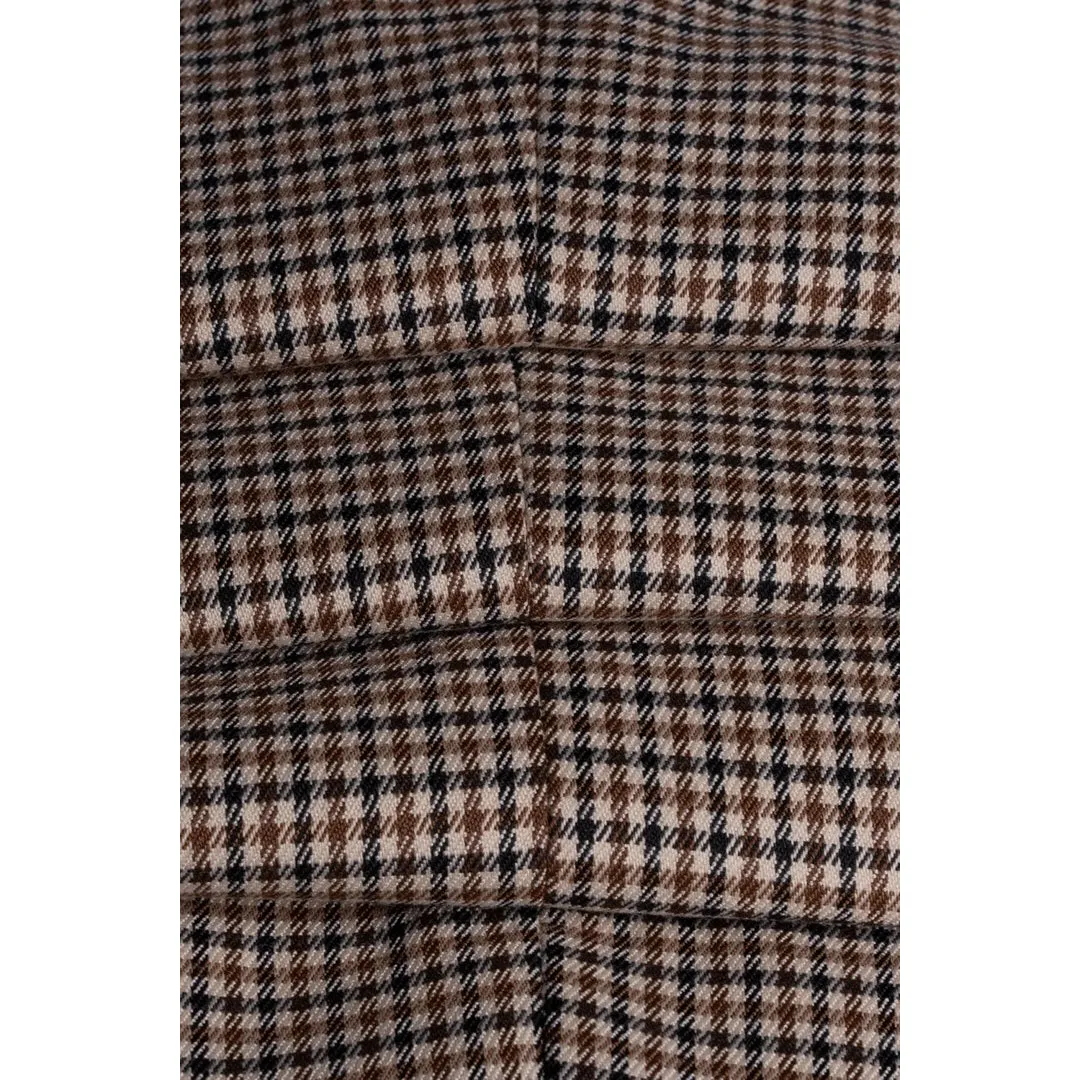 Elwood - Men's Beige Check Houndstooth Trousers sold by Tru Clothing product image thumbnail 5