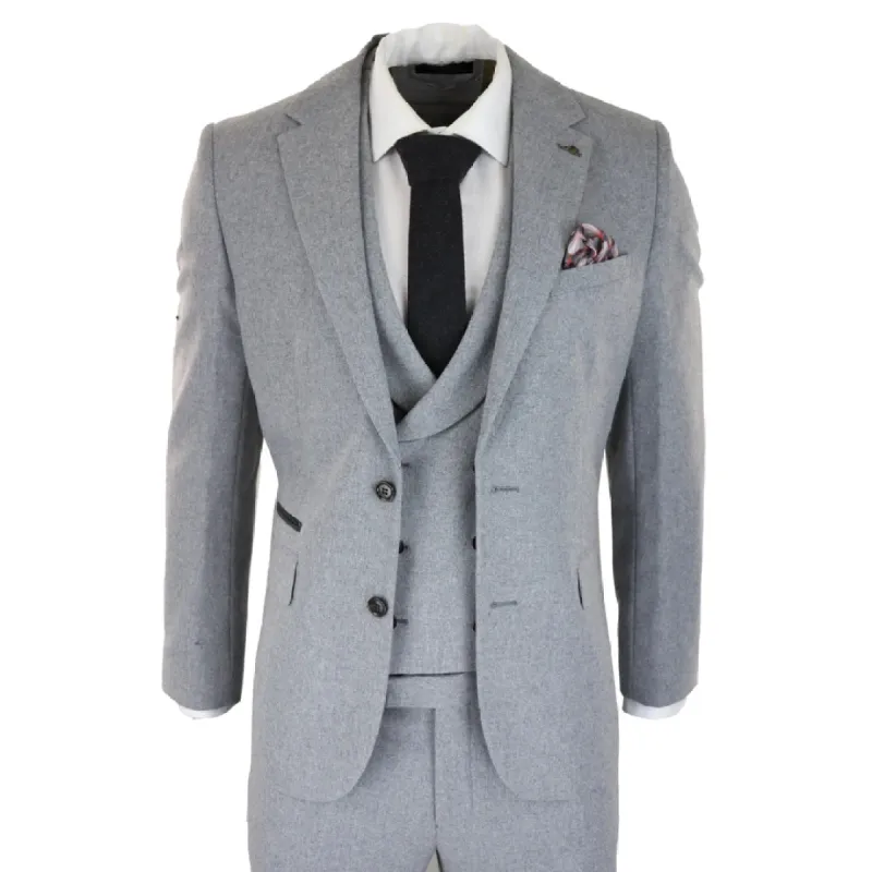 57298-Eton - Men's Wool 3 Piece Grey Suit Double Breasted Waistcoat Wedding Party 1920s sold by Tru Clothing