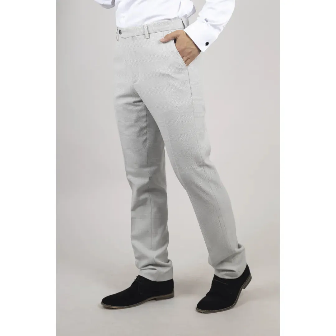 Miller - Men's Grey Checked Formal Trousers sold by Tru Clothing product image thumbnail 2