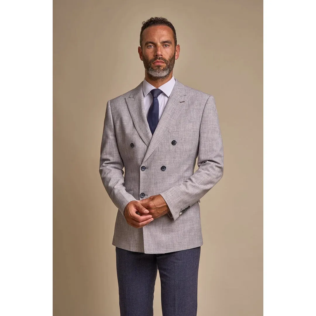 Tokyo - Men's Grey Double Breasted Blazer sold by Tru Clothing product image thumbnail 2