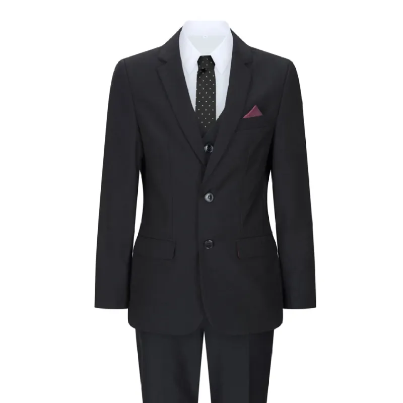 Parker - Boys 3 Piece Black Complete Suit Classic Mourning Funeral sold by Tru Clothing