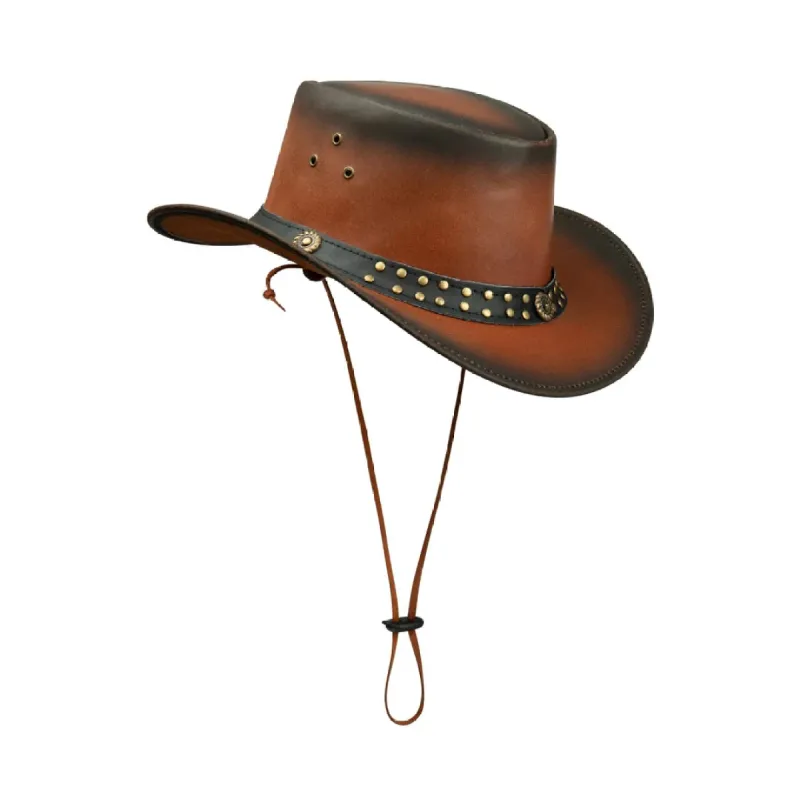 Australian Unisex Western Cowboy Outback Leather Aussie Bush Hat sold by Tru Clothing