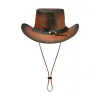 Australian Unisex Western Cowboy Outback Leather Aussie Bush Hat sold by Tru Clothing