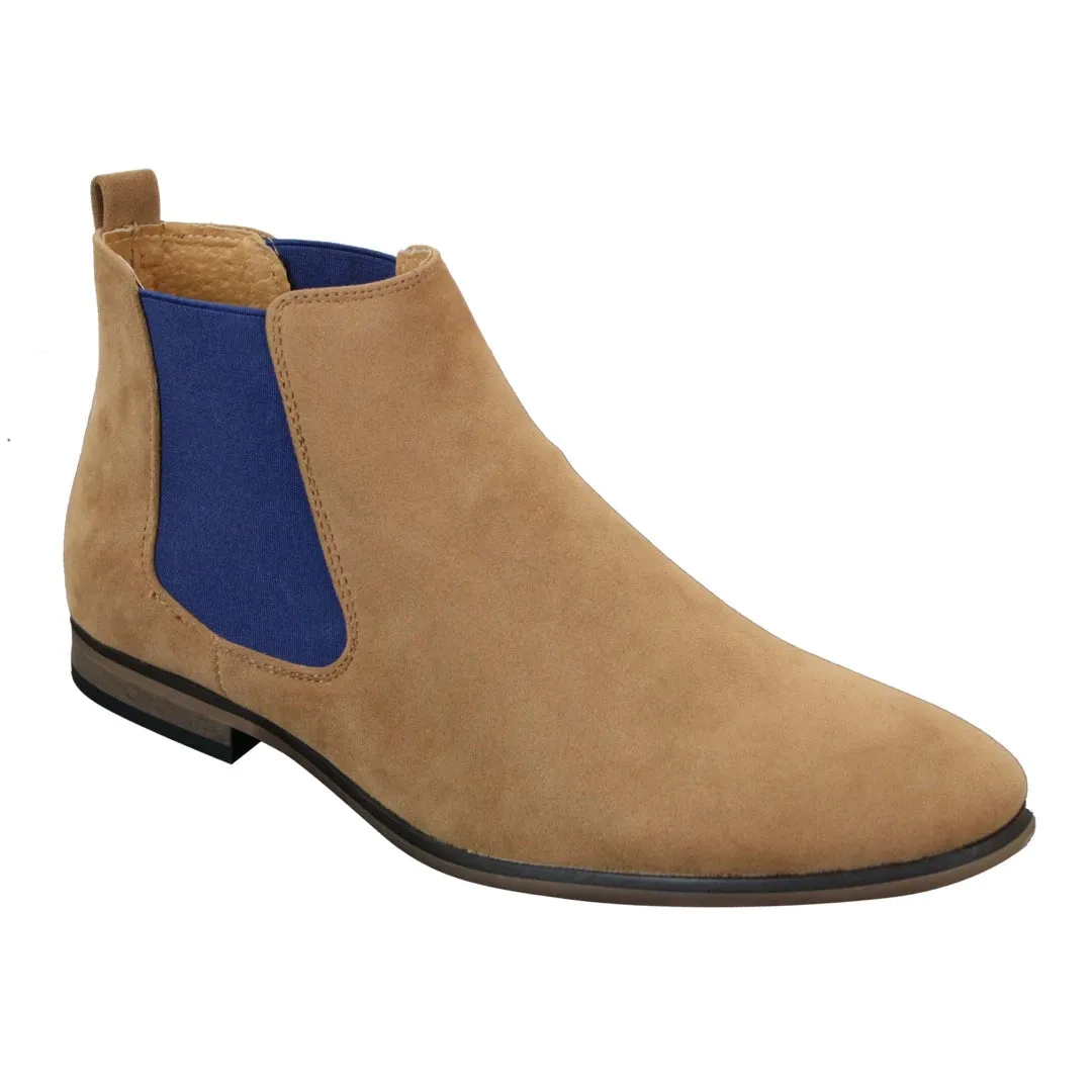 Mens Italian Suede Slip On Ankle Boots Smart Casual Desert Chelsea Dealer sold by Tru Clothing product image thumbnail 4