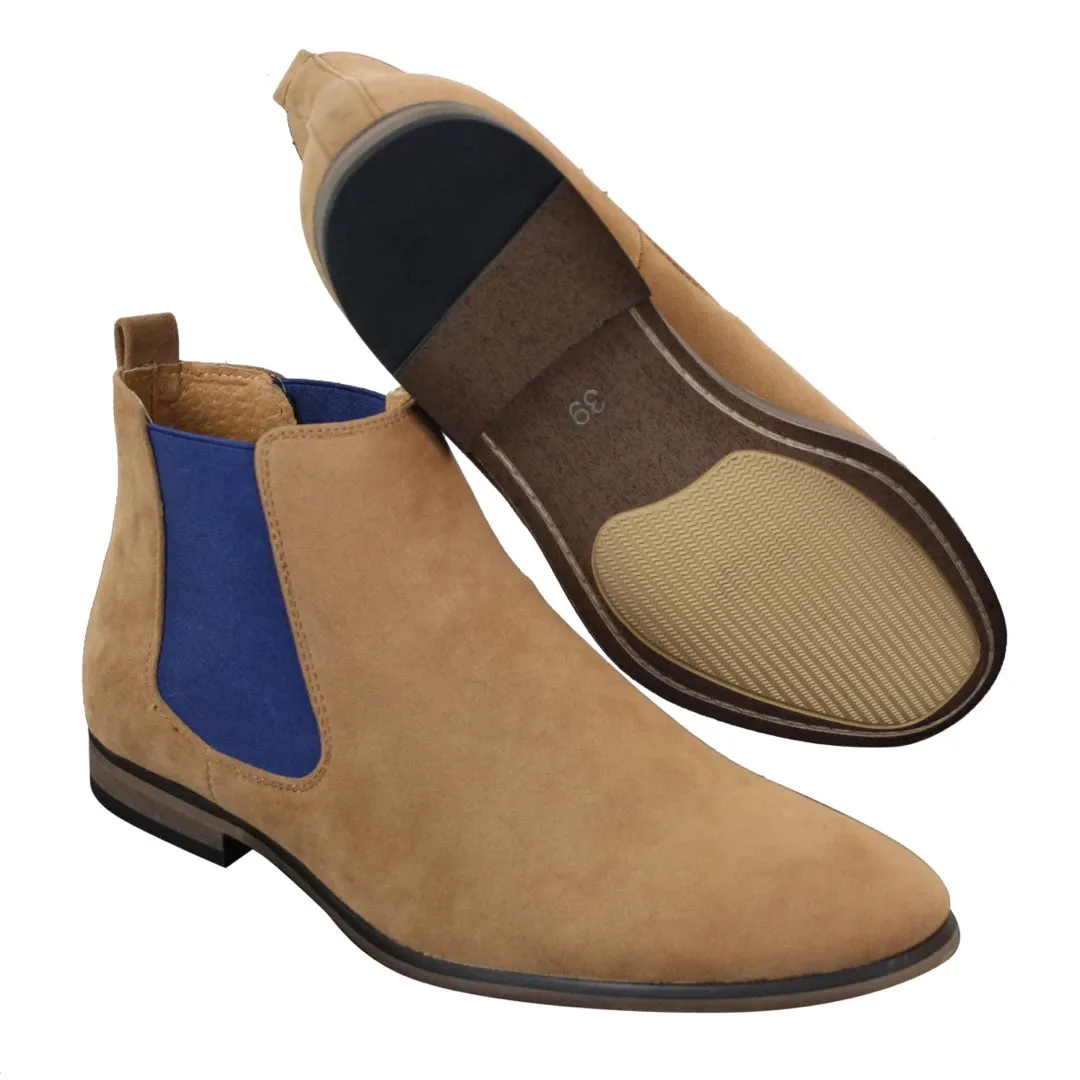 Mens Italian Suede Slip On Ankle Boots Smart Casual Desert Chelsea Dealer sold by Tru Clothing product image thumbnail 5