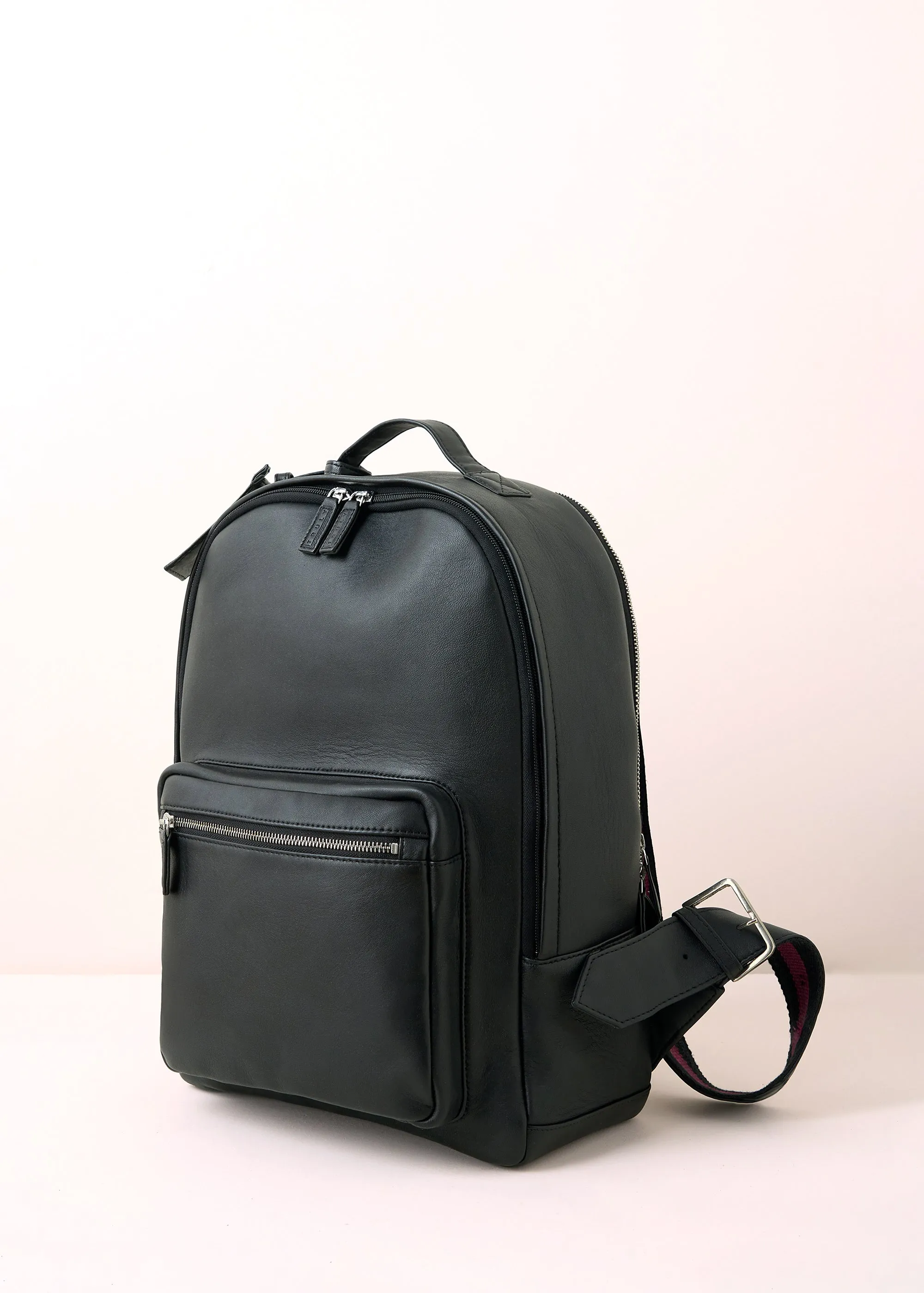 Black Leather Unisex Backpack sold by Truly product image thumbnail 2