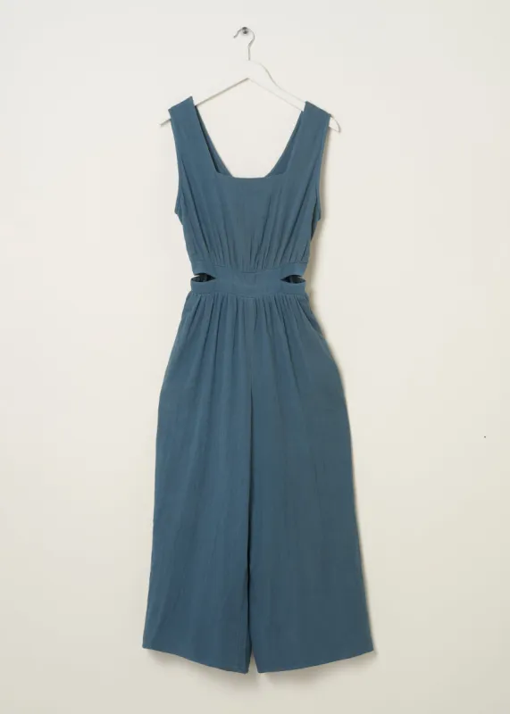Blue Cotton Cheesecloth Jumpsuit sold by Truly