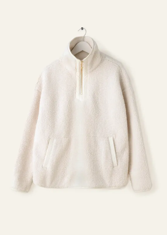 Ecru Boucle 3/4 Zip Jumper sold by Truly