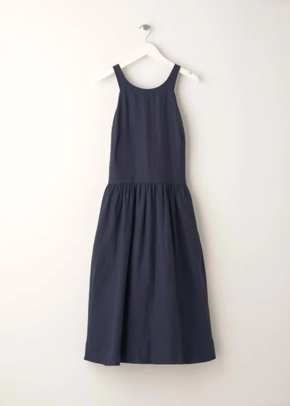 Midnight Linen Midi Dress sold by Truly