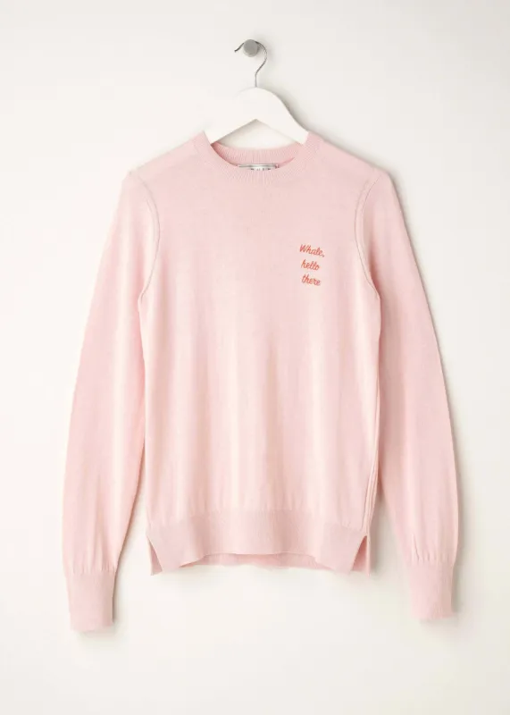 Pink Slogan Knitted Crew Neck Jumper sold by Truly