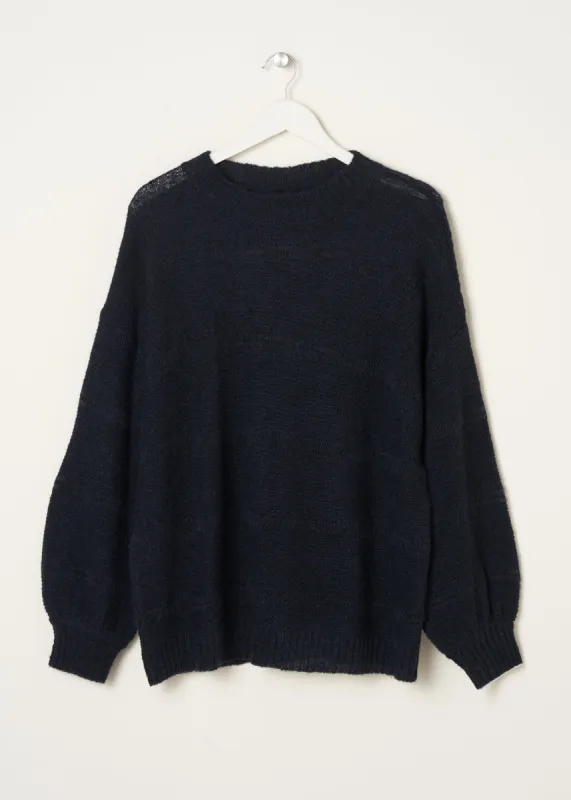 Navy Open Knit Jumper sold by Truly