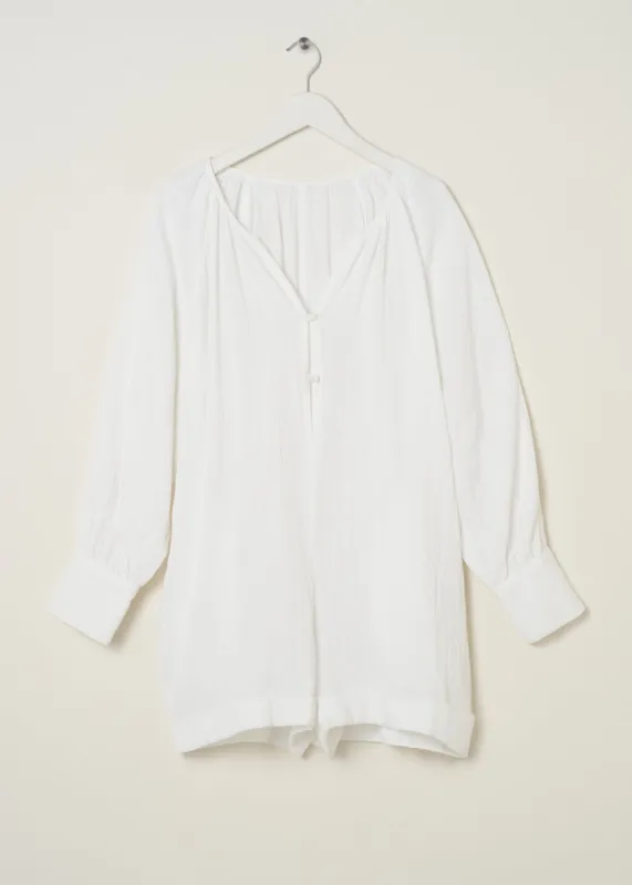 White Cotton Cheesecloth Playsuit sold by Truly