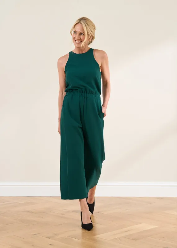 Teal Round Neck Jumpsuit sold by Truly