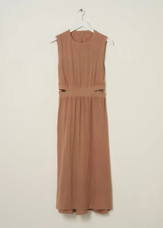 Camel Cotton Cheesecloth Midi Dress sold by Truly