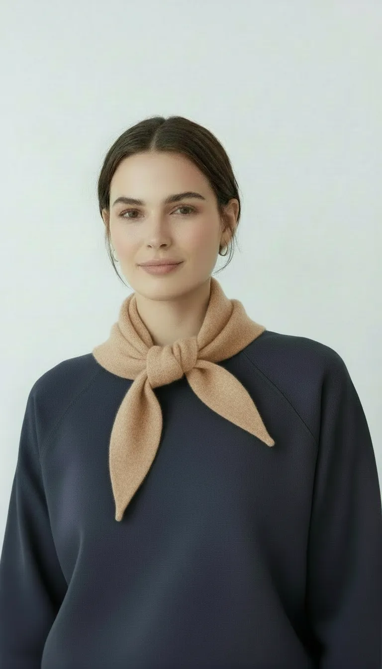BEIGE WOOL BLEND TRIANGLE NECK SCARF sold by Truly product image thumbnail 2