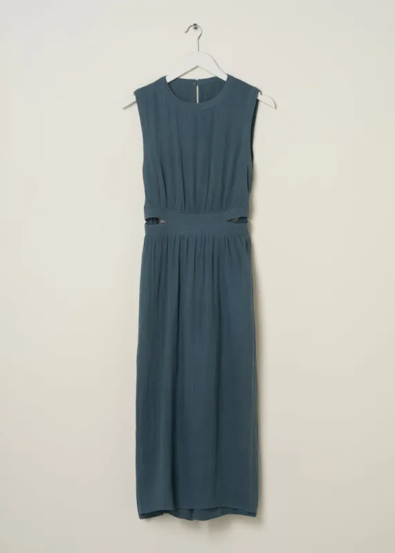 Blue Cotton Cheesecloth Midi Dress sold by Truly