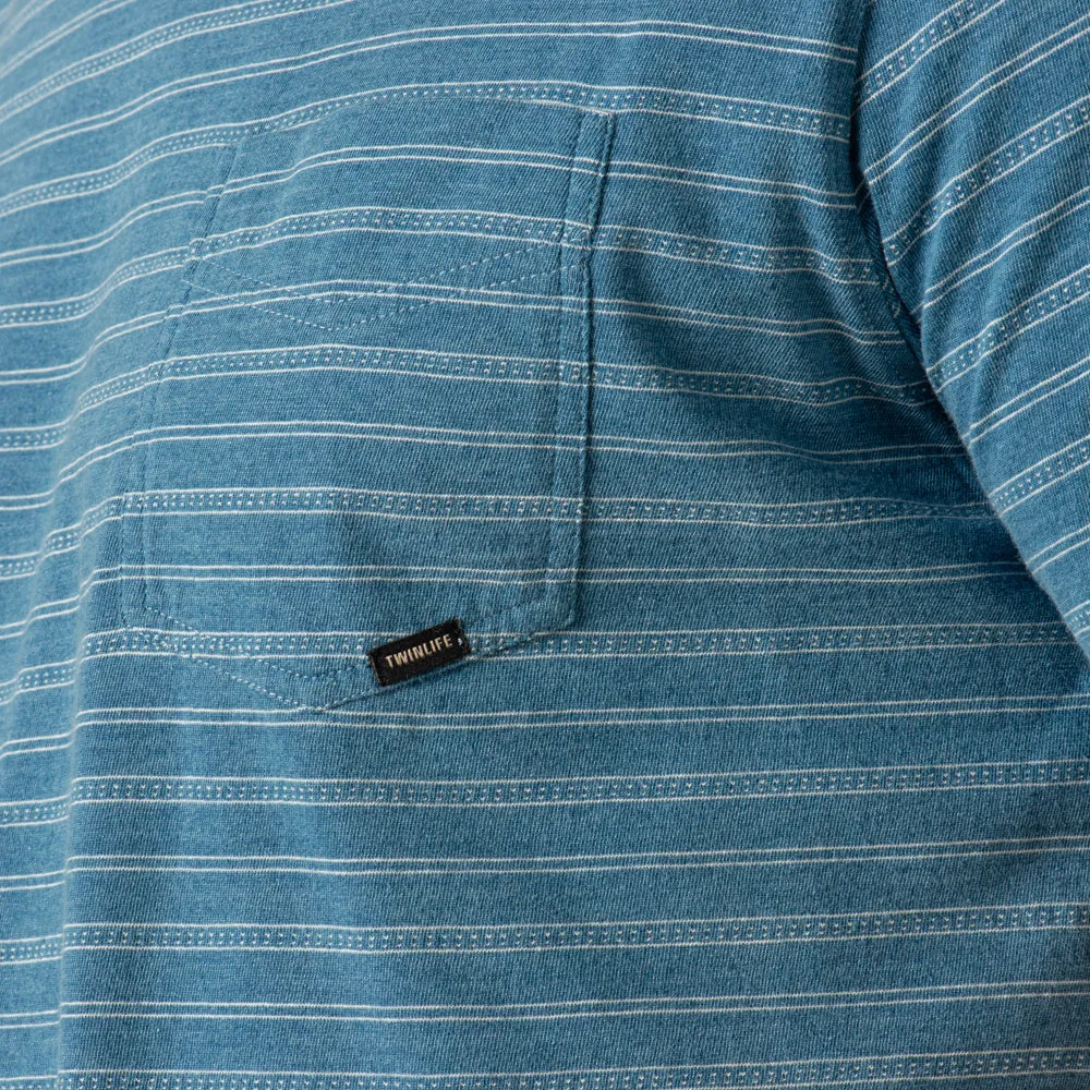 Men t.shirt indigo stripe | Bleached sold by Twinlife product image thumbnail 4
