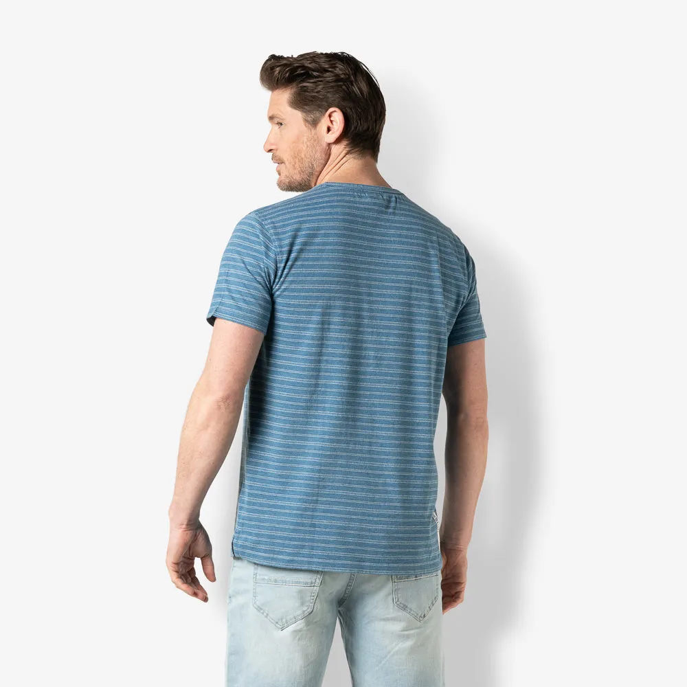 Men t.shirt indigo stripe | Bleached sold by Twinlife product image thumbnail 2