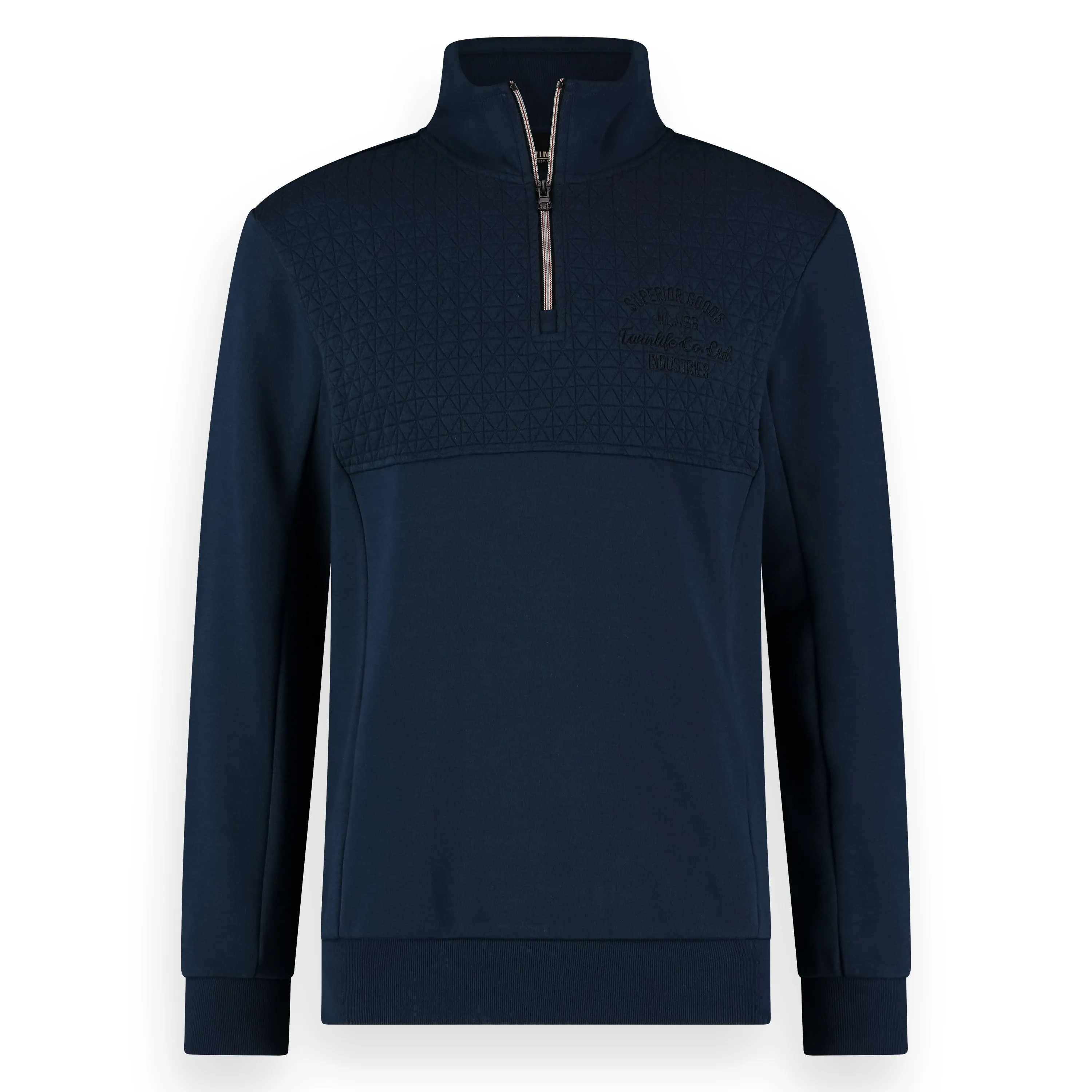 Men Sweat Half Zip, Knit | Dress Blues sold by Twinlife