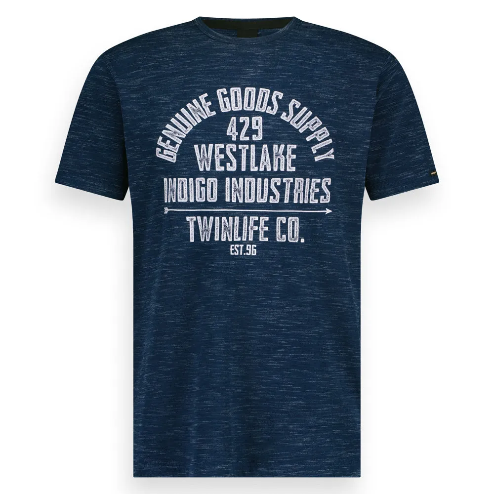 Men t.shirt lycra allover print | Dress Blues sold by Twinlife product image thumbnail 4