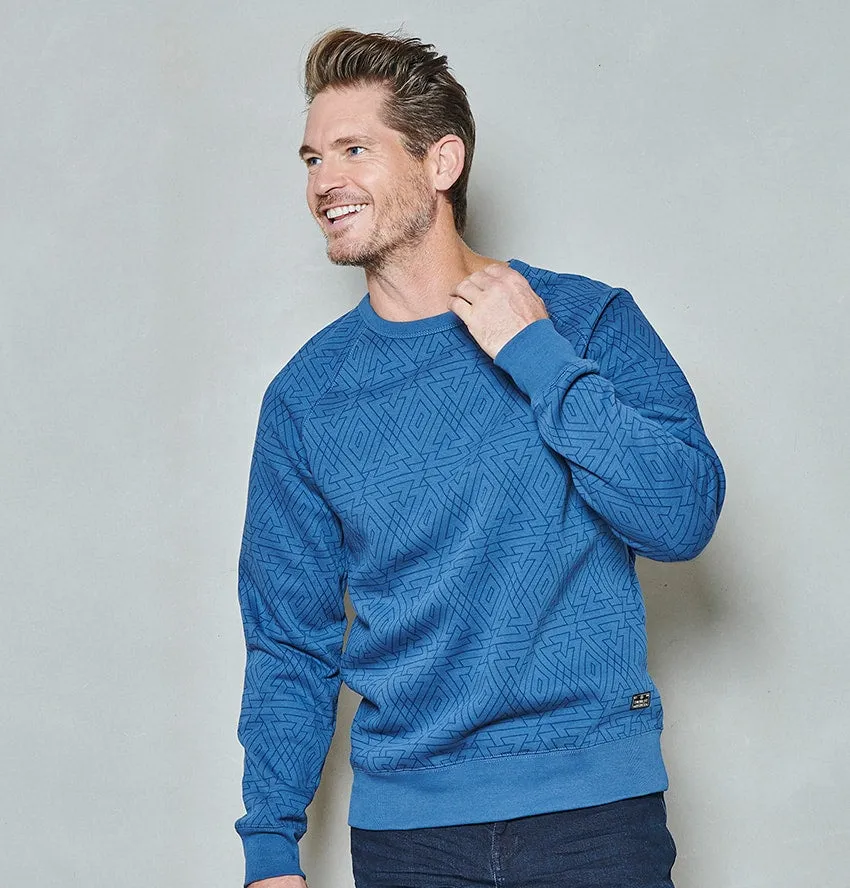 Men sweater crew allover print | Dark Denim sold by Twinlife product image thumbnail 3