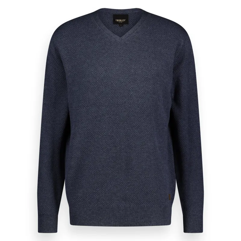 Men Pullover V-Neck Knit | Stone Wash sold by Twinlife