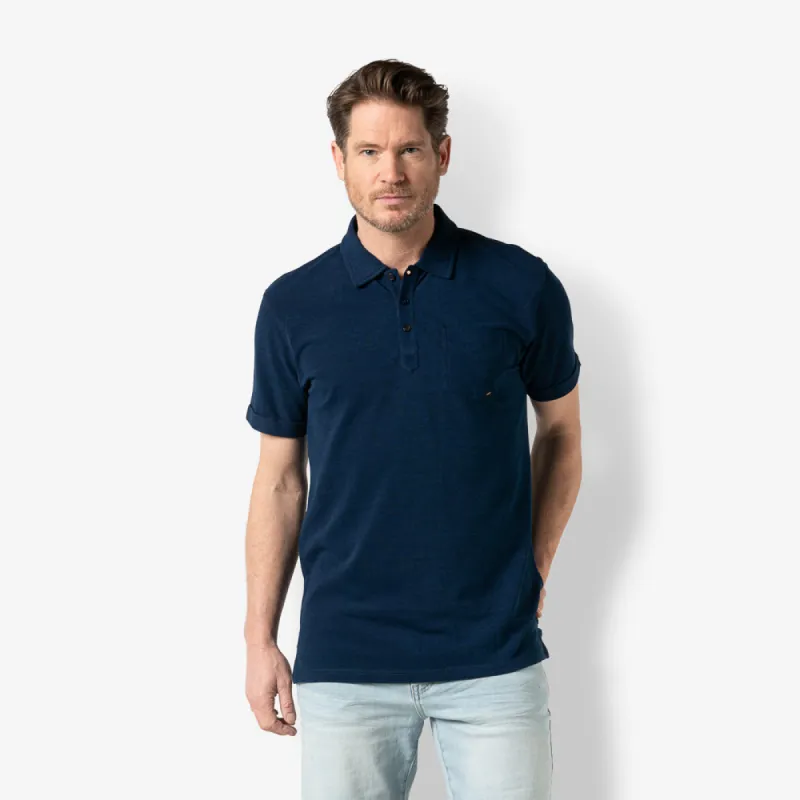 Men polo indigo pocket | Dark Vintage sold by Twinlife