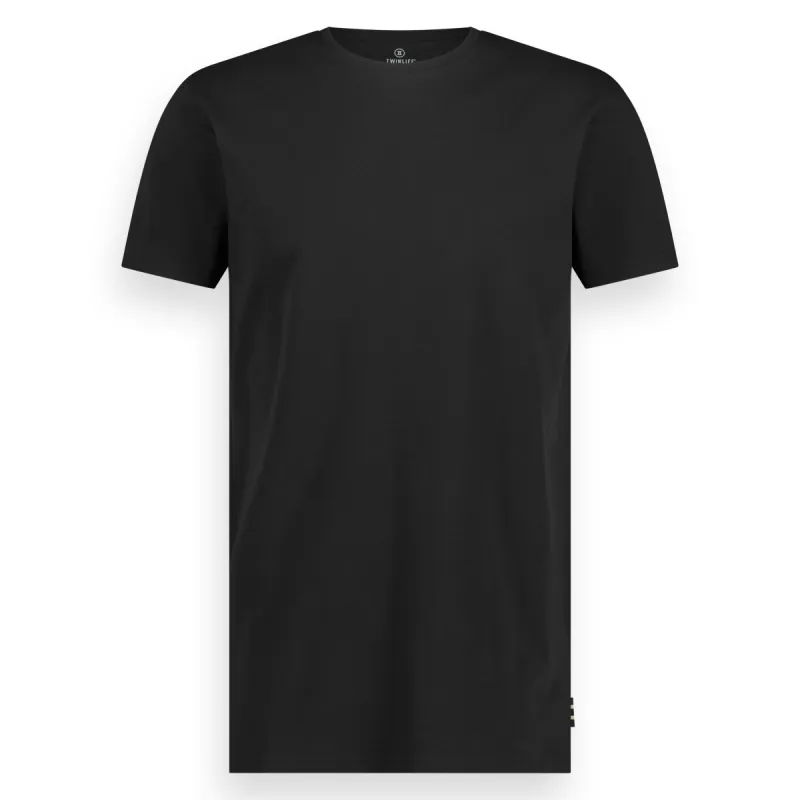 2 Pack Ronde hals T-shirt | Black sold by Twinlife