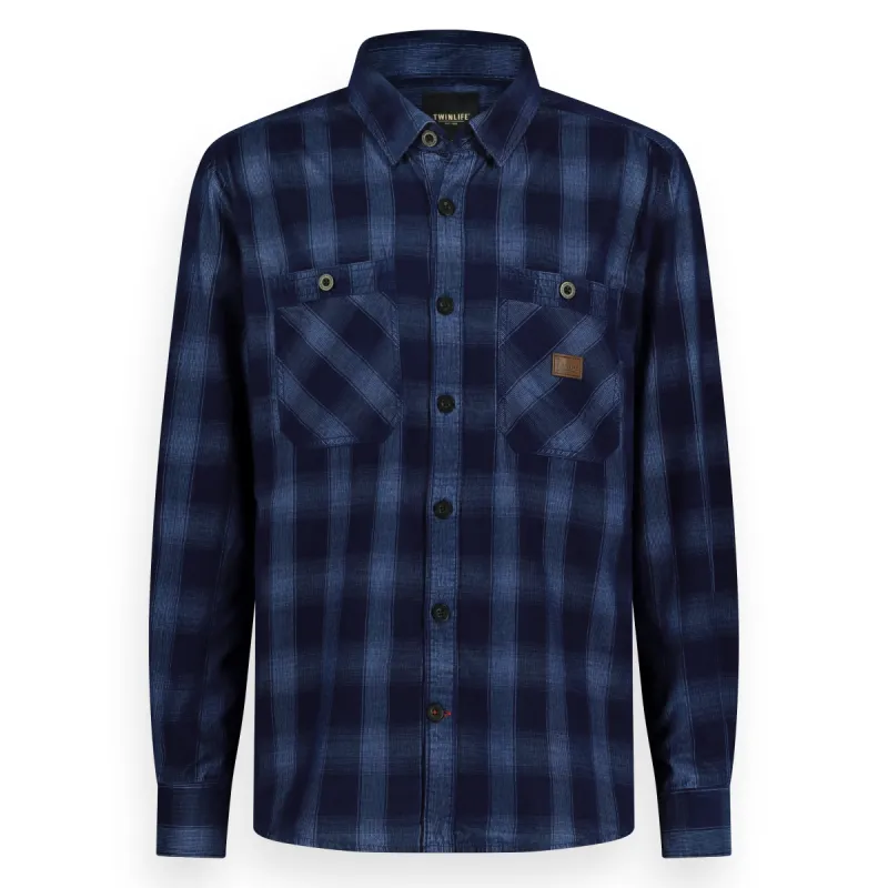Men Overshirt Corduroy Plaid, Woven | Captains Blue sold by Twinlife