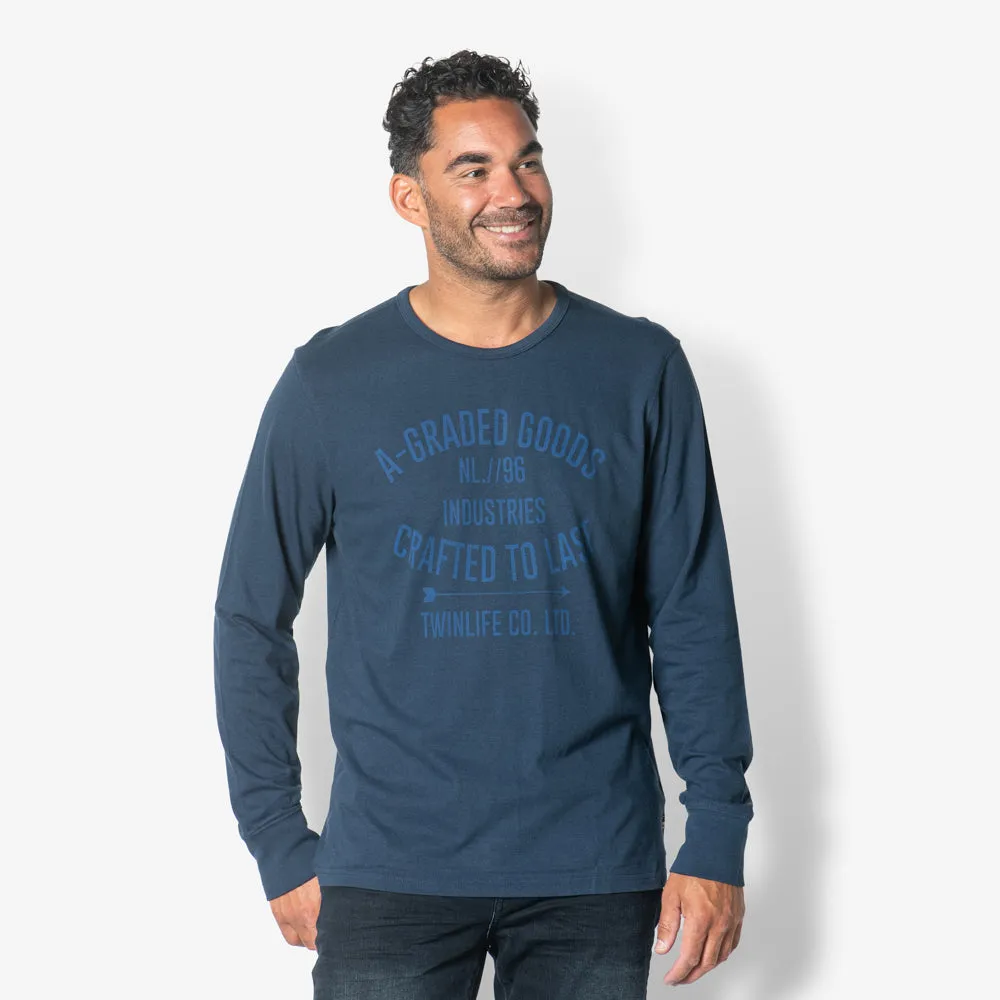 Men T.Shirt Logo L.S. Knit | Dress Blues sold by Twinlife