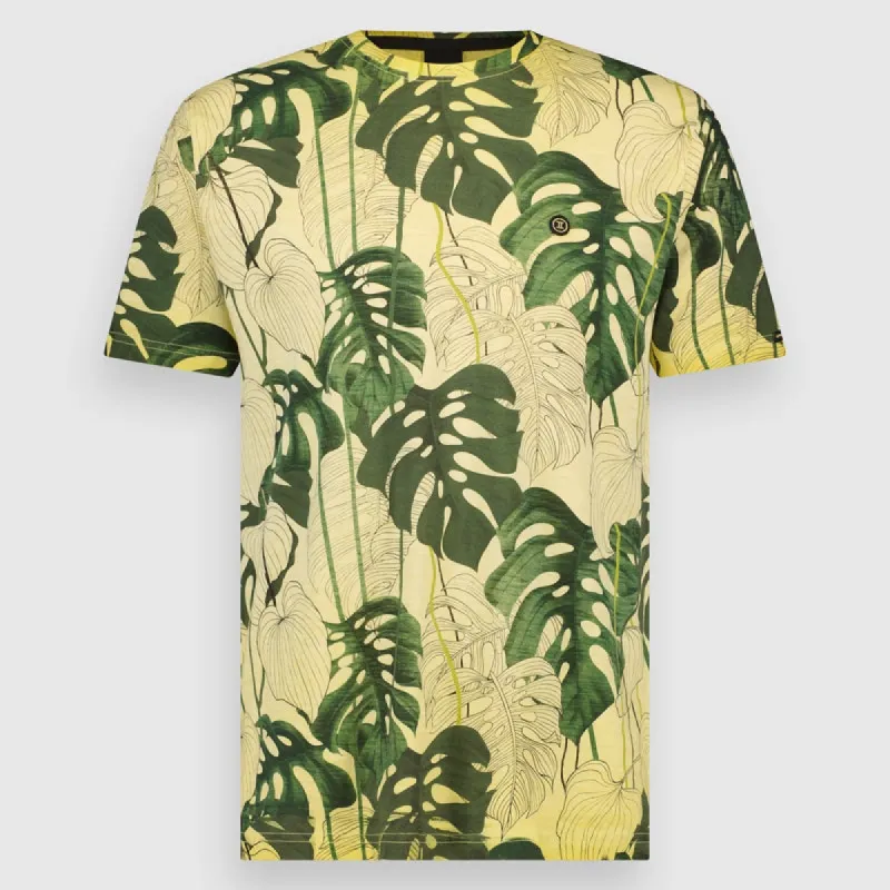 Tee Crew Allover Print Leaf Men T-Shirt | Minion Yellow made by Twinlife