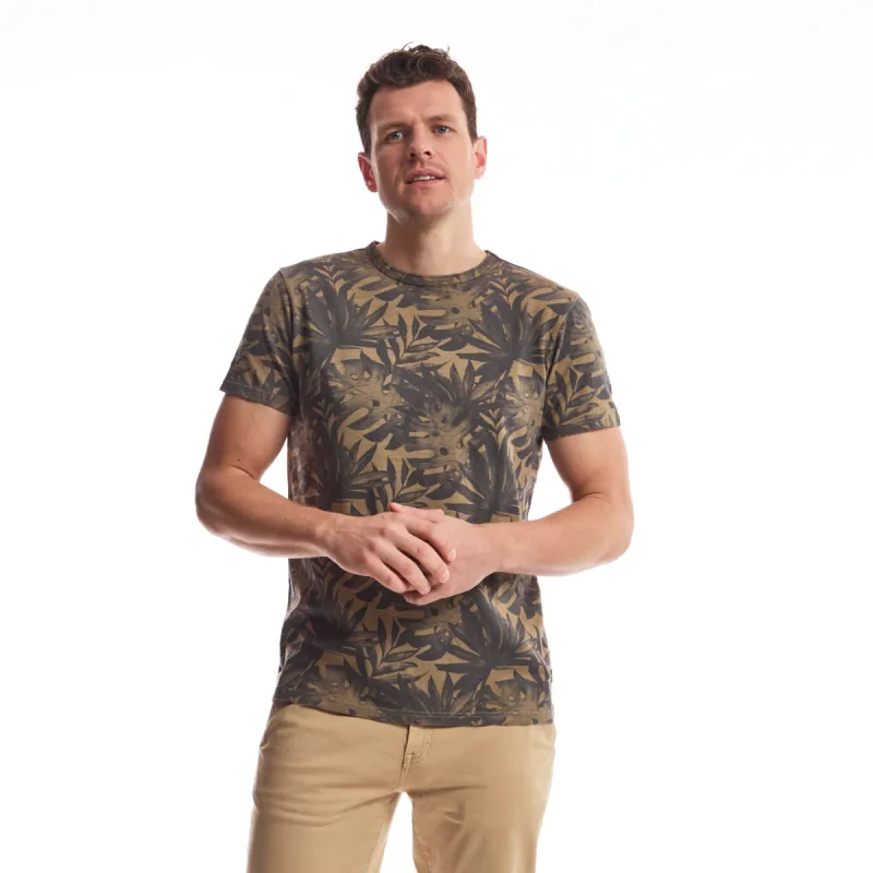 Men Tee Crew Floral Allover Print | Dusky Green sold by Twinlife
