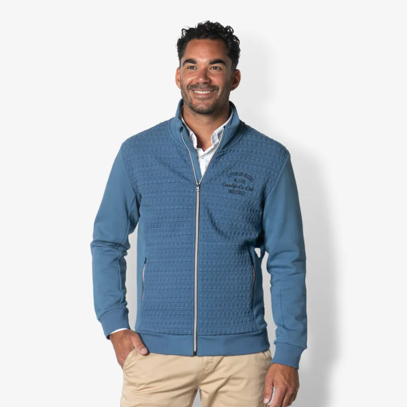 Men Sweat Full Zip, Knit | Captains Blue sold by Twinlife
