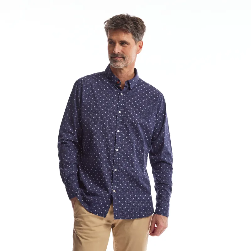 Men Shirt Graphic Longsleeve | Dress Blues sold by Twinlife