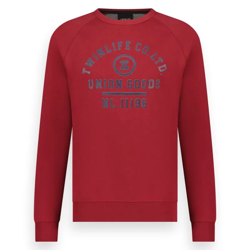 Men sweater crew raglan print | Rhubarb sold by Twinlife