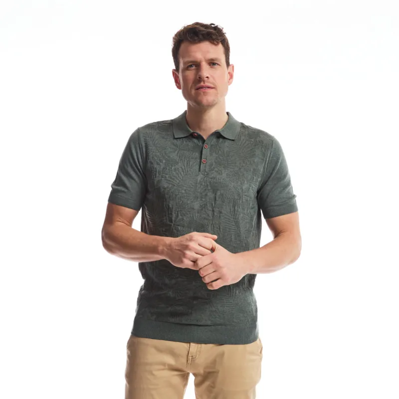 Men Knit Polo Flora | Spruced Up sold by Twinlife