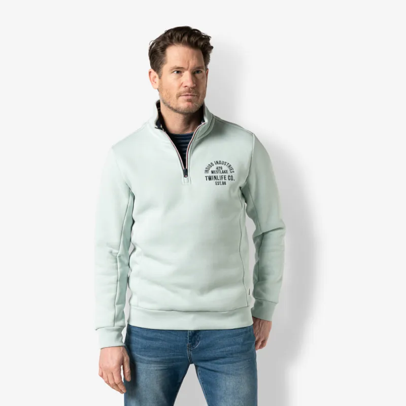 Men sweat half zip | Sterling Blue sold by Twinlife