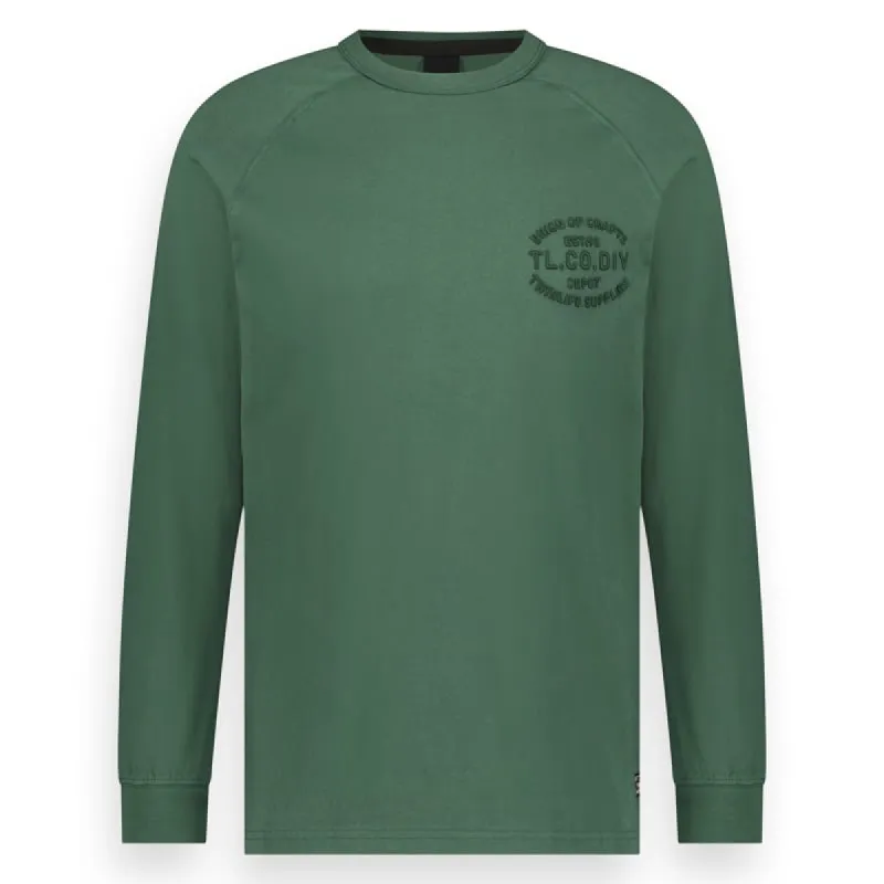 Men t-shirt long sleeve logo embro | Hunter Green sold by Twinlife
