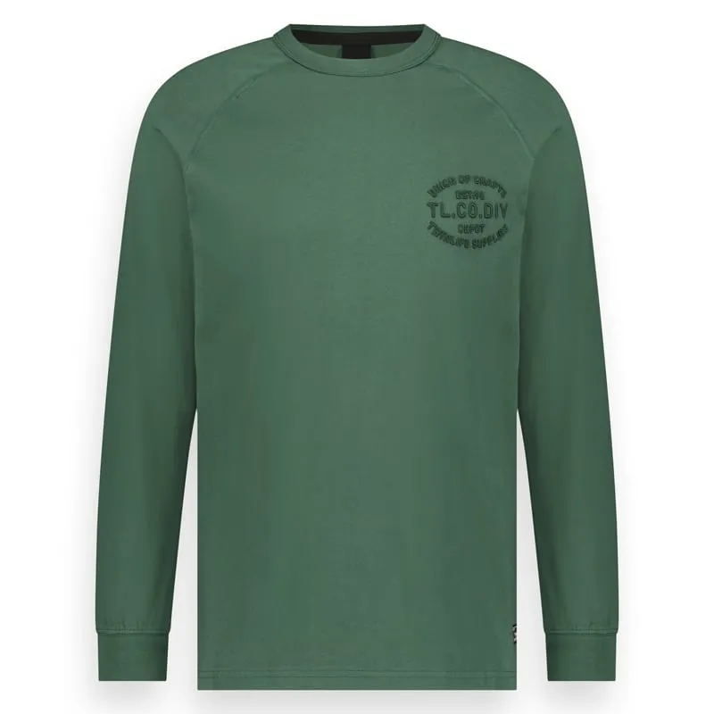 Men t-shirt long sleeve logo embro | Hunter Green sold by Twinlife