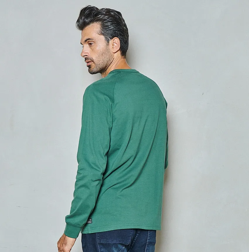 Men t-shirt long sleeve logo embro | Hunter Green sold by Twinlife product image thumbnail 3