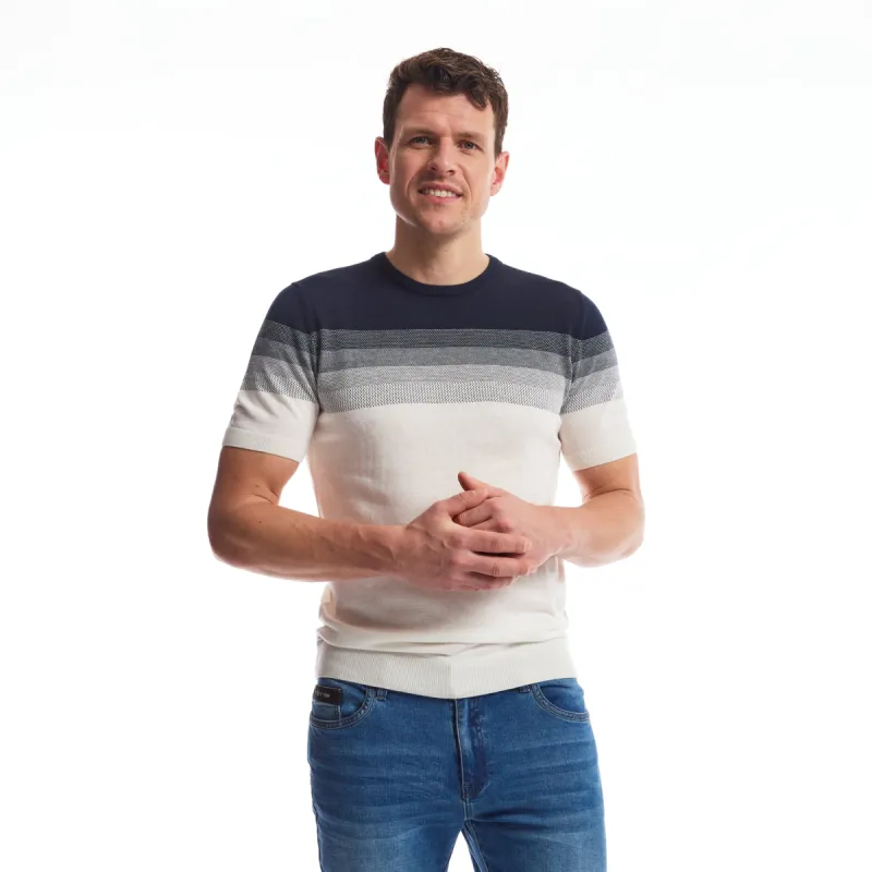 Men Knit Crew Gradient | Blanc de Blanc sold by Twinlife