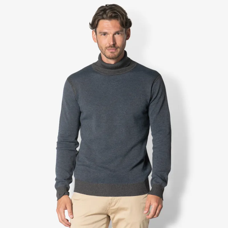 Men Rollneck Knit | Dress Blues sold by Twinlife