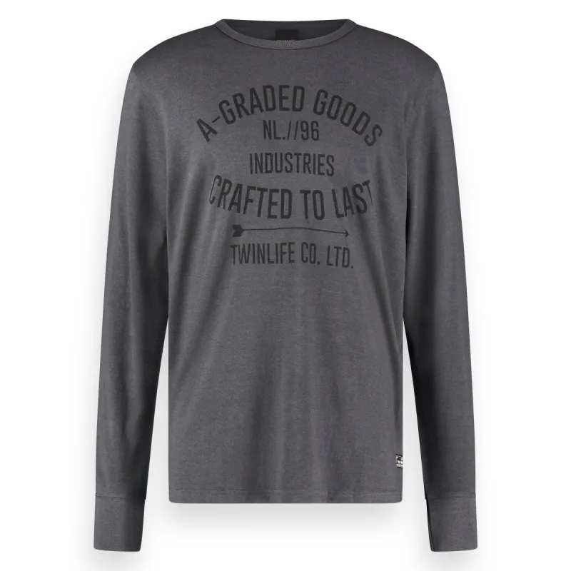 Men T.Shirt Logo L.S. Knit | Asphalt sold by Twinlife